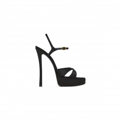 YSL DEBBIE PLATFORM SANDALS IN SATIN CREPE 7996999QNAO1000